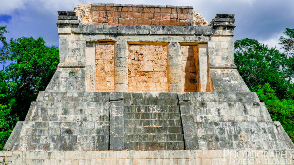 Maya Captains throne at one end of the court. best ruins in mexico