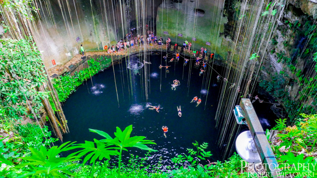 Top View of the sacred Cenote in Mexico
