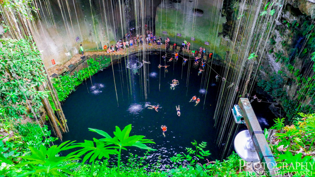 Chichen Itza The Cenote Top View of the sacred Cenote in Mexico
